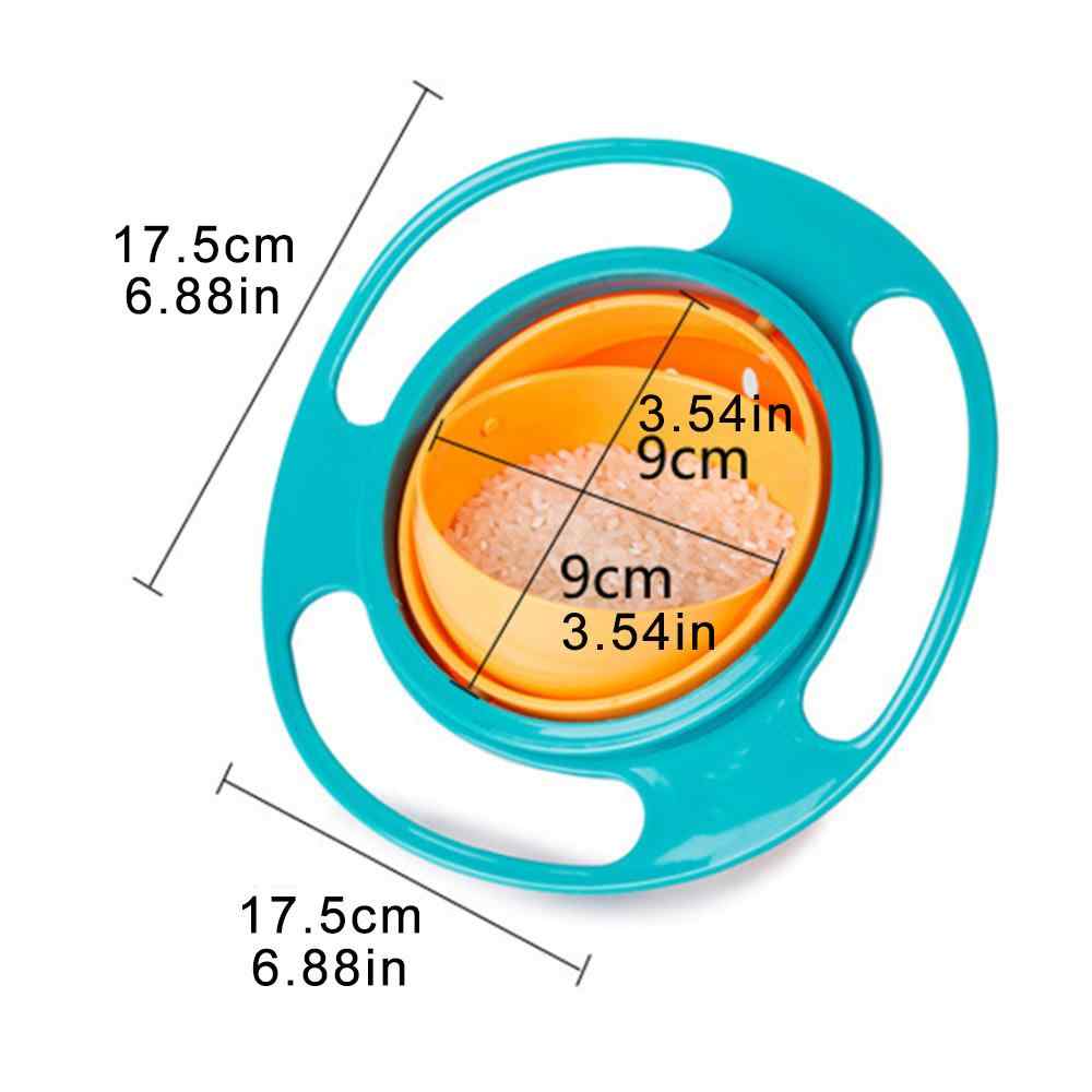 Gyro Bowl 360 Degree Rotate Spill-Proof Bowls
